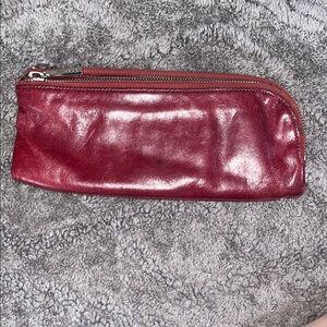 Hobo Interntional Red Leather Zippered Wallet